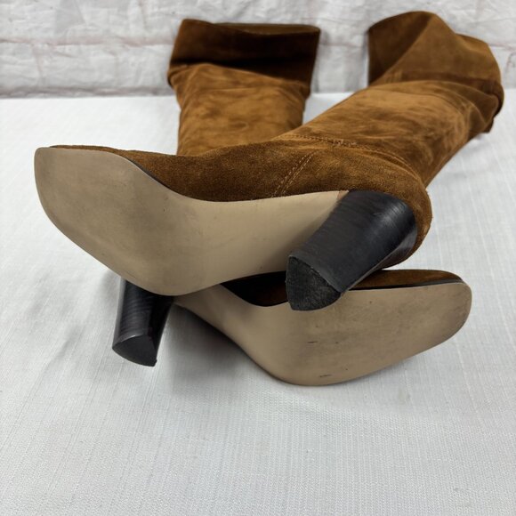 Naturalizer Women's 6.5 Brown Suede Leather Over-the-knee Heel Riding Boots - Picture 13 of 13